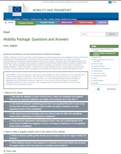 pytania i odpowiedzi pakiet mobilności